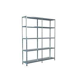 Steckregal, H 2000 x B 1600 x T 350 mm, verzinkt