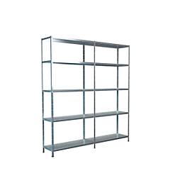 Steckregal, H 2000 x B 1800 x T 350 mm, verzinkt