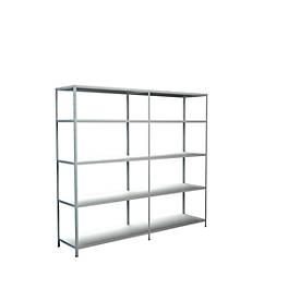 Steckregal, H 2000 x B 2200 x T 500 mm, weiß