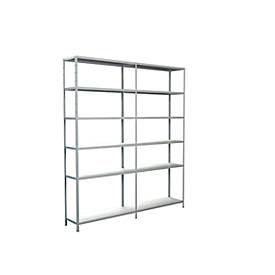 Steckregal, H 2300 x B 2000 x T 350 mm, weiß