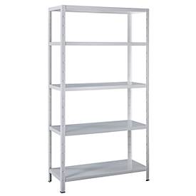 Steckregal im Baukastensystem, Grundregal, 1000 x 500 x 2000 mm, weiß