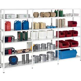 Steckregal im Baukastensystem, Grundregal, 800 x 300 x 1500 mm, weiß