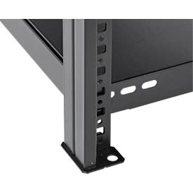 Steckregal ORDO Business, Grundregal, modular, 5 Fachböden, Fachlast 140 kg, Feldlast 1000 kg, B 1060 x T 635 x H 2500 mm, Stahl, schwarz