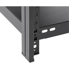 Steckregal ORDO Business, Grundregal, modular, 5 Fachböden, Fachlast 185 kg, Feldlast 1000 kg, B 1360 x T 635 x H 2500 mm, Stahl, schwarz