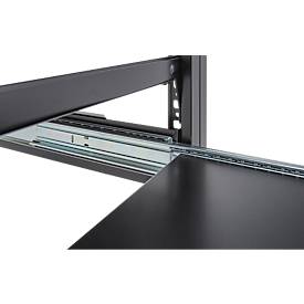 Steckregal ORDO Home, Grundregal, 3 Fachböden, multifunktional, mobil, B 1060 x T 435 x H 1750 mm, tiefschwarz matt RAL 9005