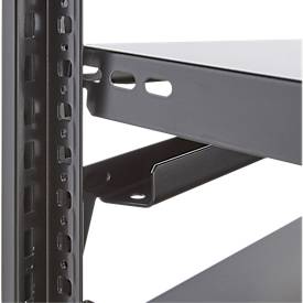 Steckregal ORDO Home, Grundregal, 3 Fachböden, multifunktional, mobil, B 1060 x T 435 x H 1750 mm, tiefschwarz matt RAL 9005