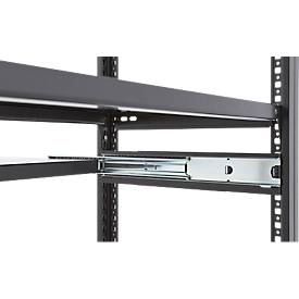 Steckregal ORDO Home, Grundregal, 3 Fachböden, multifunktional, mobil, B 1060 x T 435 x H 1750 mm, tiefschwarz matt RAL 9005