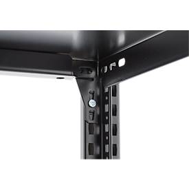 Steckregal ORDO Home, Grundregal, 3 Fachböden, multifunktional, mobil, B 1060 x T 435 x H 1750 mm, tiefschwarz matt RAL 9005