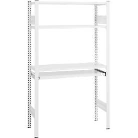 Steckregal ORDO Home, Grundregal, 3 Fachböden, multifunktional, mobil, B 1060 x T 435 x H 1750 mm, verkehrsweiß RAL 9016