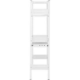 Steckregal ORDO Home, Grundregal, 3 Fachböden, multifunktional, mobil, B 1060 x T 435 x H 1750 mm, verkehrsweiß RAL 9016