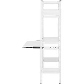 Steckregal ORDO Home, Grundregal, 3 Fachböden, multifunktional, mobil, B 1060 x T 435 x H 1750 mm, verkehrsweiß RAL 9016