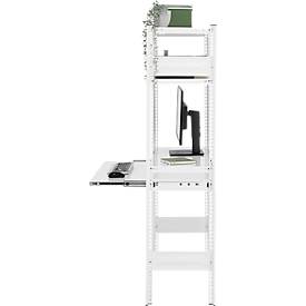 Steckregal ORDO Home, Grundregal, 3 Fachböden, multifunktional, mobil, B 1060 x T 435 x H 1750 mm, verkehrsweiß RAL 9016