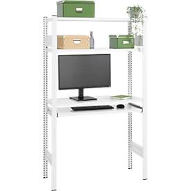 Steckregal ORDO Home, Grundregal, 3 Fachböden, multifunktional, mobil, B 1060 x T 435 x H 1750 mm, verkehrsweiß RAL 9016