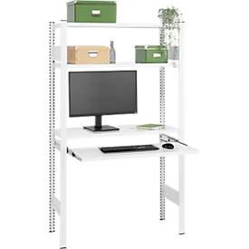 Steckregal ORDO Home, Grundregal, 3 Fachböden, multifunktional, mobil, B 1060 x T 435 x H 1750 mm, verkehrsweiß RAL 9016