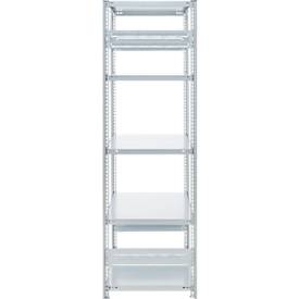 Steckregal ORDO Industry, Grundregal, modular, 5 Fachböden, Fachlast 140 kg, Feldlast 1000 kg, B 1060 x T 835 x H 2500 mm, Stahl verzinkt