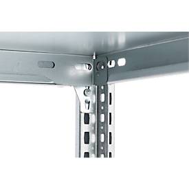 Steckregal ORDO Industry, Grundregal, modular, 5 Fachböden, Fachlast 140 kg, Feldlast 1200 kg, B 1060 x T 435 x H 2000 mm, Stahl verzinkt