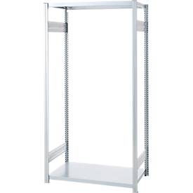 Steckregal ORDO Industry, Grundregal, modular, 5 Fachböden, Fachlast 140 kg, Feldlast 1200 kg, B 810 x T 535 x H 2000 mm, Stahl verzinkt