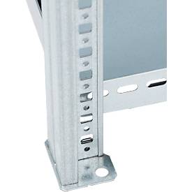 Steckregal ORDO Industry, Grundregal, modular, 5 Fachböden, Fachlast 185 kg, Feldlast 1000 kg, B 1360 x T 835 x H 2500 mm, Stahl verzinkt