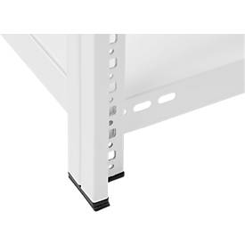 Steckregal ORDO Professional, Grundregal, modular, 5 Fachböden, Fachlast 140 kg, Feldlast 1200 kg, B 810 x T 835 x H 2000 mm, Stahl, verkehrsweiß RAL 9016