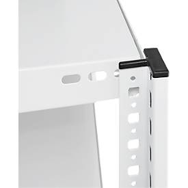 Steckregal ORDO Professional, Grundregal, modular, 5 Fachböden, Fachlast 185 kg, Feldlast 1200 kg, B 1360 x T 835 x H 2000 mm, Stahl, verkehrsweiß RAL 9016