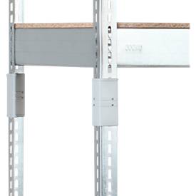 Stecksystem-Schwerlast-Grundregal/ 5 höhenverstellbare Böden/ Fachlast 300 kg/Feldlast 1500 kg/ B 1000 x T 500 x H 2000 mm/ Stahl verzinkt