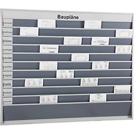 Stecktafel für Baupläne, 10 Schienen