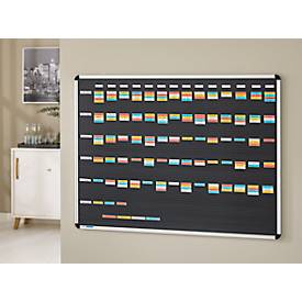 Stecktafel Ultradex Planrecord, Wandmontage, 61 waagerechte Schienen, B 1020 x T 22 x H 770 mm, schwarz