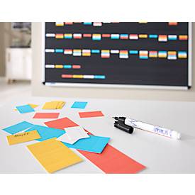 Stecktafel Ultradex Planrecord, Wandmontage, 61 waagerechte Schienen, B 1020 x T 22 x H 770 mm, schwarz