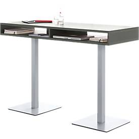 Steh-Konferenztisch BOX, mit Ablage-Boxen, Höhe 1050 mm, graphit