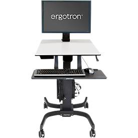 Steh-Sitz-Arbeitsplatz Ergotron WorkFit-C 24-216-085, Monitor bis bis 30", bis 12,7 kg, höhenverstellbar, Tastatur- und 