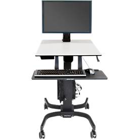 Steh-Sitz-Arbeitsplatz Ergotron WorkFit-C 24-216-085, Monitor bis bis 30', bis 12,7 kg, höhenverstellbar, Tastatur- und Mausablage, VESA, schwarz-grau