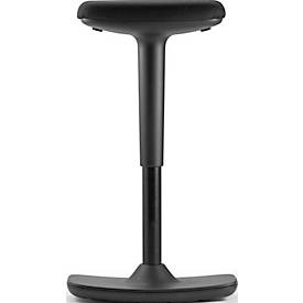 Steh-Sitz-Hocker Dauphin to-swift work, H 500-750 mm, Tellerfuß, mit Wippfunktion, schwarz