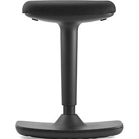 Steh-Sitz-Hocker Dauphin to-swift work, H 500-750 mm, Tellerfuß, mit Wippfunktion, schwarz