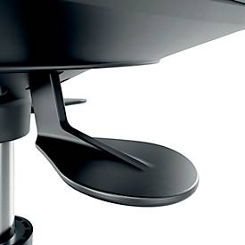 Steh-/Sitzhocker Leitz Ergo Active, ergonomisch, höhenverstellbar, gepolsterter Balance-Komfortsitz, Stoffbezug, 5 Rollen, Ø 600 x H 470-600 mm, grau-schwarz