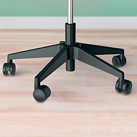 Steh-/Sitzhocker Leitz Ergo Active, ergonomisch, höhenverstellbar, gepolsterter Balance-Komfortsitz, Stoffbezug, 5 Rollen, Ø 600 x H 470-600 mm, grau-schwarz