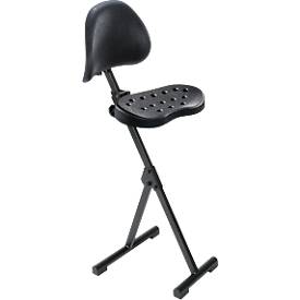 Stehhilfe meychair Futura Light AF-SR-11043, klapp- & sitzhöhenverstellbar, ohne Aufstieghilfe, B 360 x T 220 x H 540-900 mm, Stahl & PU-Schaum, schwarz