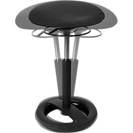 Stehhilfe Sitness HIGH BOB, ergonomisches Sitzen, Sitzhöhe 490 bis 700 mm, schwarz, Gestell schwarz pulverbeschichtet