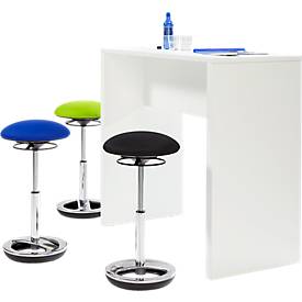 Stehhilfe Sitness HIGH BOB, ergonomisches Sitzen, Sitzhöhe 490 bis 700 mm, schwarz, Gestell verchromt