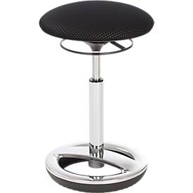 Stehhilfe Sitness HIGH BOB, für ergonomisches Sitzen, höhenverstellbar, Schwingeffekt, H 490-700 mm, schwarz, Gestell verchromt