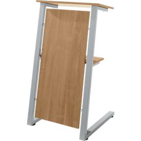 Stehpult SSI Schäfer, Stahlrohr/Spanplatte, B 590 x T 620 x H 1120/1060 mm, versch. Dekore