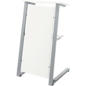 Stehpult SSI Schäfer, Stahlrohr/Spanplatte, B 590 x T 620 x H 1120/1060 mm, versch. Dekore