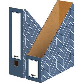 Stehsammler BANKERS BOX® Décor, FSC®-zertifizierter Karton, L 237 x B 106 x H 303 mm, für DIN A4 Formate, schiefergrau, 5 Stück