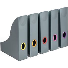 Stehsammler Durable Varicolor, DIN A4, Grifflöcher in verschiedenen Farben, anthrazit, 5 Stück