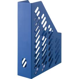 Stehsammler KARMA, DIN A4/C4, 100% Recyclingmaterial, B 76 x T 246 x H 315 mm, H vorne: 148 mm, blau