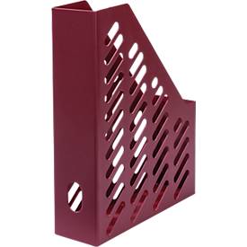 Stehsammler KARMA, DIN A4/C4, 100% Recyclingmaterial, B 76 x T 246 x H 315 mm, H vorne: 148 mm, öko-rot