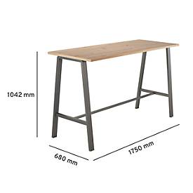 Stehtisch Meeting Point, rechteckig, A-Fuß-Gestell, B 1750 x T 680 x H 1042 mm, Asteiche/anthrazit