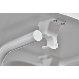 Stehtisch Quickstep, inklusive weißer Husse, ohne Sonnenschirmöffnung, desinfektionsmittelbeständig, Ø 700 mm, weiß