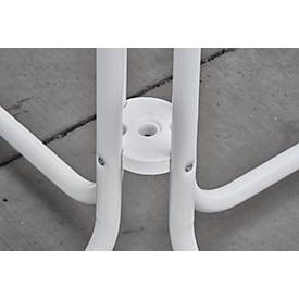 Stehtisch Quickstep, inklusive weißer Husse, ohne Sonnenschirmöffnung, desinfektionsmittelbeständig, Ø 700 mm, weiß