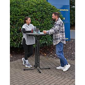 Stehtisch Quickstep ohne Sonnenschirmöffnung, desinfektionsmittelbeständig, Ø 700 mm, anthrazit