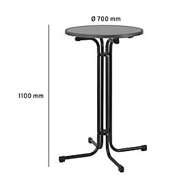 Stehtisch Quickstep ohne Sonnenschirmöffnung, desinfektionsmittelbeständig, Ø 700 mm, anthrazit